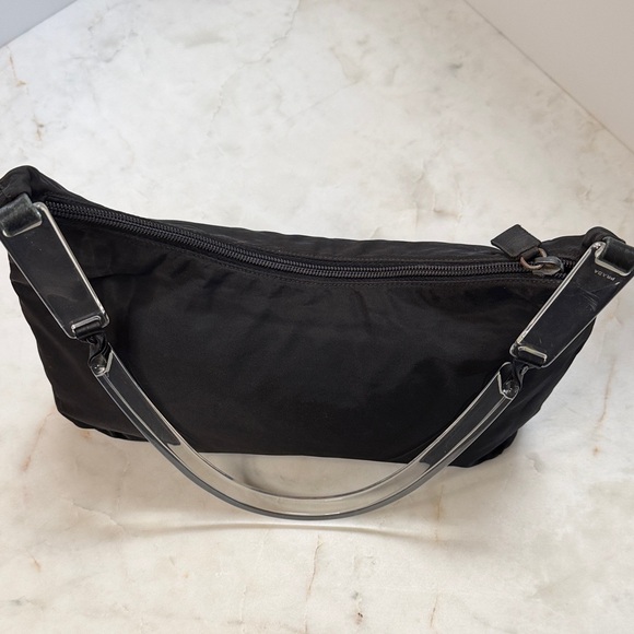 Authentic vintage PRADA nylon shoulder bag with clear acrylic handle - Picture 6 of 9